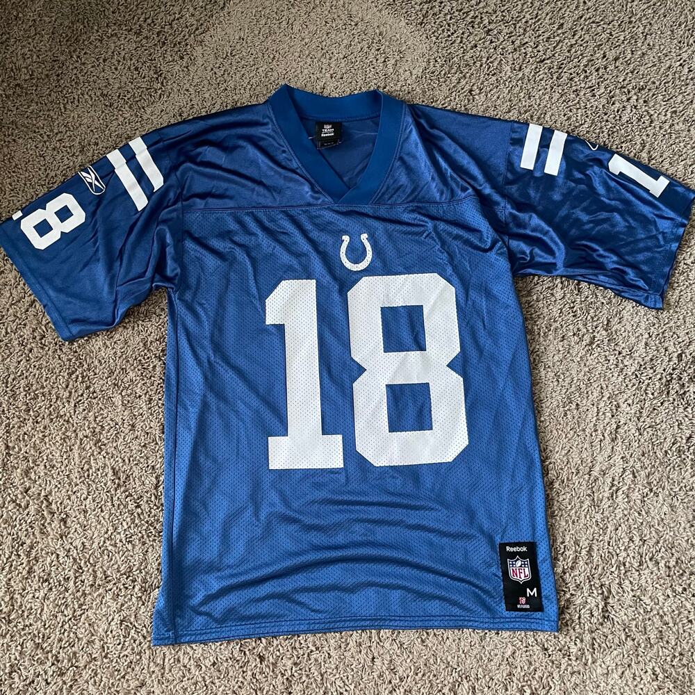 Vtg Reebok Blue COLTS Manning Jersey oversized medium